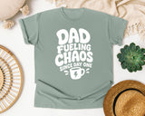 Dad Fueling Chaos Since Day One White graphic tee in Bay