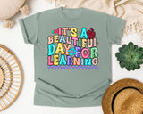 Its A Beautiful Day For Learning graphic tee in Bay