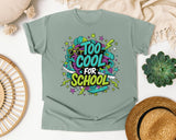 Too Cool For School Graffiti graphic tee in Bay