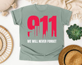 We Will Never Forget White graphic tee in Bay