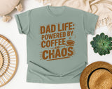 Dad Life Powered By Coffee And Chaos Brown graphic tee in Bay