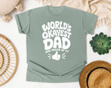 World's Okayest Dad And Proud Of It White graphic tee in Bay