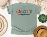 Teacher Teach Love Inspire graphic tee in Bay