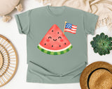 Watermelon With Flag graphic tee in Bay