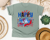 Happy 4th July graphic tee in Bay
