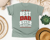 Best Dad Ever Not Perfect But Pretty Close White graphic tee in Bay