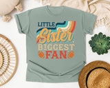 Little Sister Biggest Fan Rainbow graphic tee in Bay