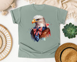 Eagle With Flag Bow graphic tee in Bay