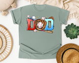 Baseball Dad Glove And Bat graphic tee in Bay