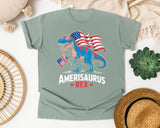 Amerisaurus Rex Pink graphic tee in Bay