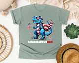 Amerisaurus Rex Grey graphic tee in Bay