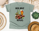 Beer Meat Repeat Brown 2 graphic tee in Bay