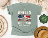 United We Stand Happy 4th Of July Grey graphic tee in Bay