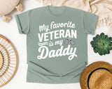 My Favorite Veteran Is My Daddy White 2 graphic tee in Bay