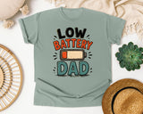 Low Battery Dad graphic tee in Bay