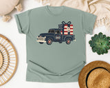 Patriotic Truck With Gifts graphic tee in Bay