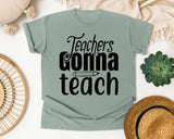 Teachers Gonna Teach Pencil graphic tee in Bay