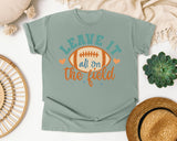 Leave It All On The Field Teal graphic tee in Bay