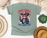 Just Chill The Fourth Out graphic tee in Bay