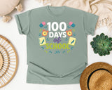 100 Days Of School Clocks graphic tee in Bay