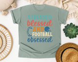 Stressed Blessed And Football Obsessed graphic tee in Bay