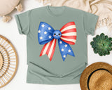 Patriotic Flag Bow Blue graphic tee in Bay