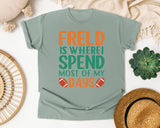 Field Is Where I Spend Most Of My Days graphic tee in Bay