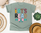 Lets Read graphic tee in Bay
