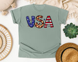 USA Brown graphic tee in Bay