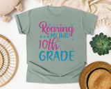 Roaring My Into 10th Grade graphic tee in Bay