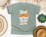 Best Dad Ever Full Time Hero Part Time Sleeper White graphic tee in Bay