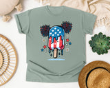 Patriotic Popsicle Fireworks graphic tee in Bay