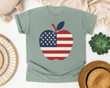 Patriotic Flag Apple graphic tee in Bay