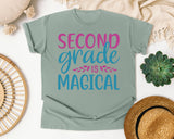Second Grade Is Magical Script graphic tee in Bay