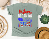 History Began On 4th July 1776 graphic tee in Bay
