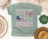 Patriot Day Remembering September 11 graphic tee in Bay