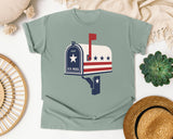 Patriotic US Mail Box graphic tee in Bay