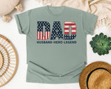 Dad Husband Hero Legend graphic tee in Bay