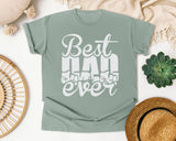 Best Dad Ever White 5 graphic tee in Bay