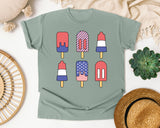 Patriotic Popsicle Set graphic tee in Bay