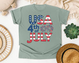 USA 4th Of July Grey 2 graphic tee in Bay