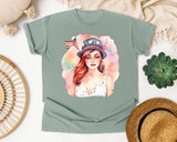 Woman In Uncle Sam Hat graphic tee in Bay