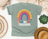 Bruh We Out Teachers Rainbow graphic tee in Bay