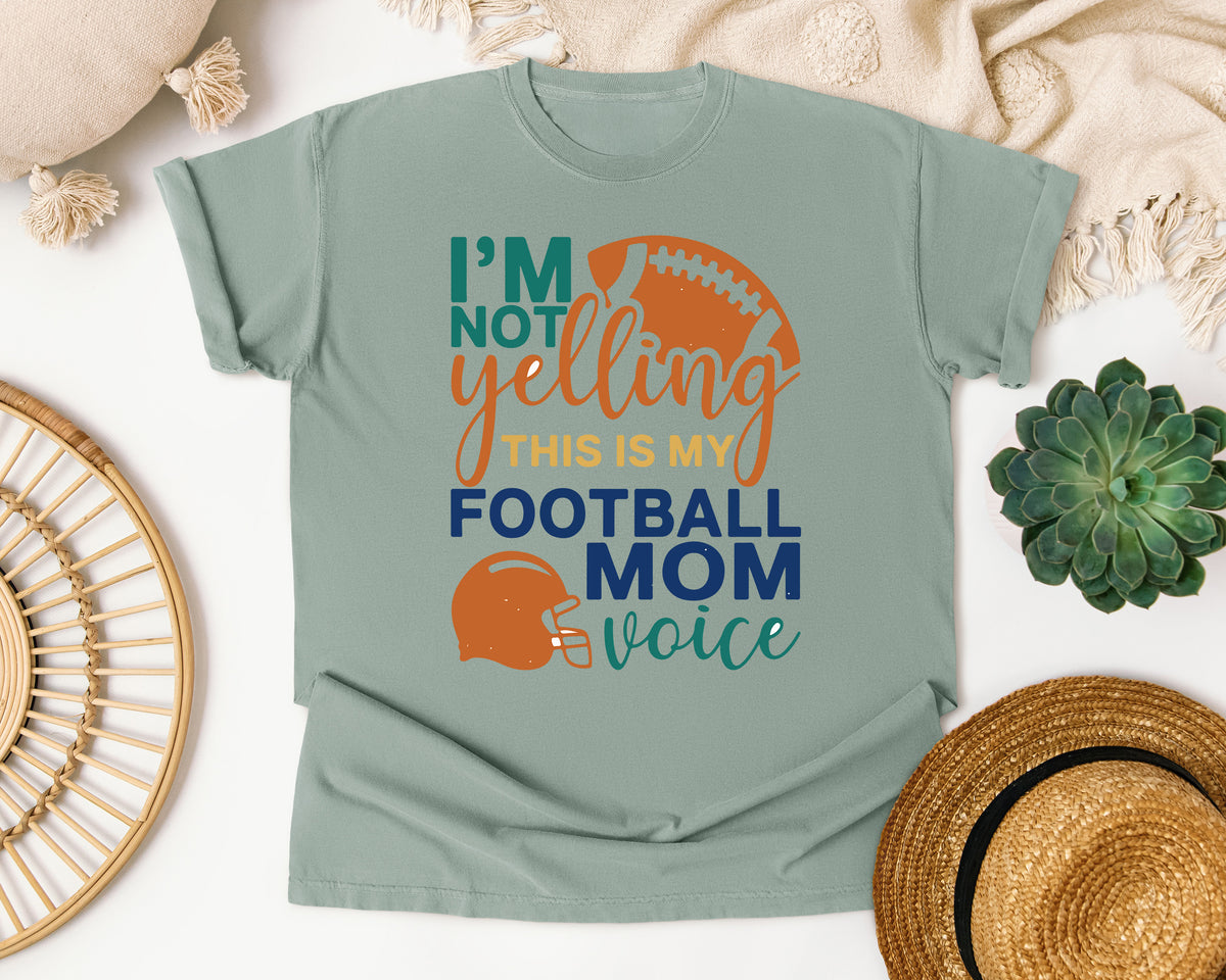 Im Not Yelling This Is My Football Mom Voice graphic tee in Bay