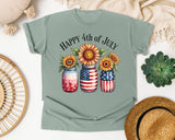 Happy 4th Of July Grey graphic tee in Bay