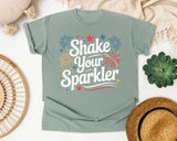 Shake Your Sparkler White 3 graphic tee in Bay
