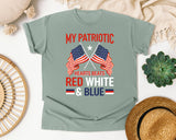 My Patriotic Heart Beats Red White And Blue graphic tee in Bay
