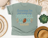 Swearing Im Just Using My Football Mom Words graphic tee in Bay