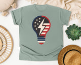Patriotic Light Bulb Navy graphic tee in Bay