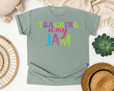Teaching Is My Jam graphic tee in Bay